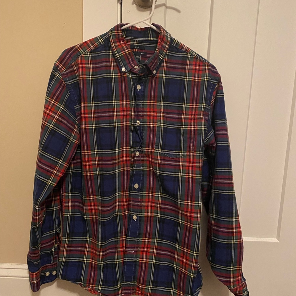 Plaid Casual Button-Up (GAP)